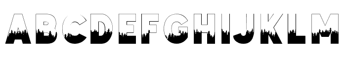 Earth Day Forest Silhouette Fon Font LOWERCASE