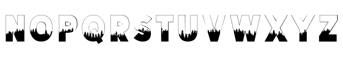 Earth Day Forest Silhouette Fon Font LOWERCASE