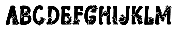 Easter Bunny Black Outline Font UPPERCASE