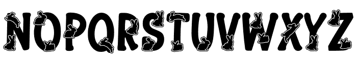 Easter Bunny Black Outline Font UPPERCASE