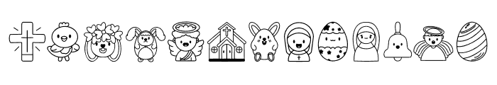 Easter Day Dingbats Font UPPERCASE