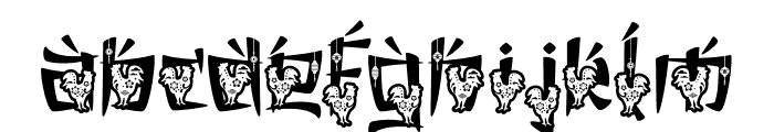 Eastern Echoes Rooster Font LOWERCASE