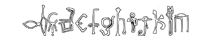 Egyptian Outline Regular Font LOWERCASE