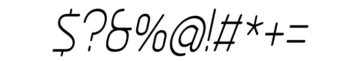 Ekela Circle ExtraLight Condensed Italic Font OTHER CHARS