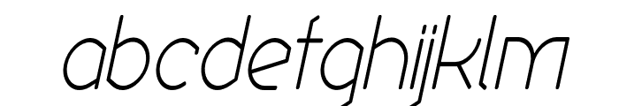 Ekela Circle ExtraLight Condensed Italic Font LOWERCASE