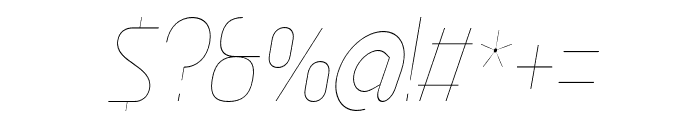 Ekela Thin Condensed Italic Font OTHER CHARS