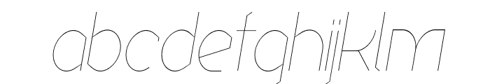 Ekela Thin Condensed Italic Font LOWERCASE