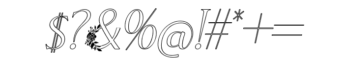 El Katana Alt Flo Light Outline Italic Font OTHER CHARS
