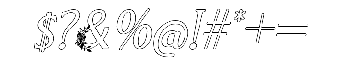 El Katana Alt Flo Medium Outline Italic Font OTHER CHARS