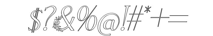 El Katana Alt FloOne Light Outline Italic Font OTHER CHARS