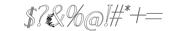 El Katana Flo Light Outline Italic Font OTHER CHARS