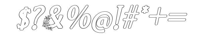 El Katana FloOne Bold Outline Italic Font OTHER CHARS