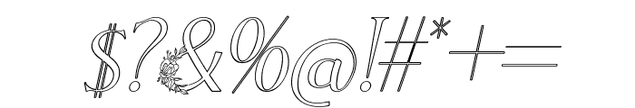 El Katana FloOne Light Outline Italic Font OTHER CHARS