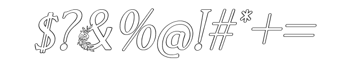 El Katana FloOne Medium Outline Italic Font OTHER CHARS