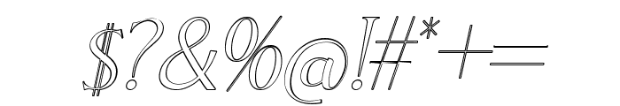 El Katana Light Outline Italic Font OTHER CHARS