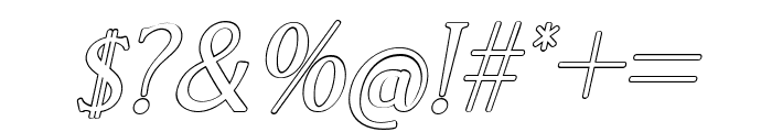 El Katana Medium Outline Italic Font OTHER CHARS