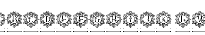 Elegant Mandala Monogram Line F Font LOWERCASE