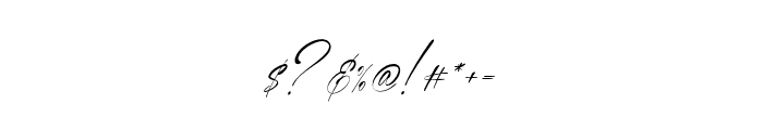 Elegant Signature Slant Font OTHER CHARS