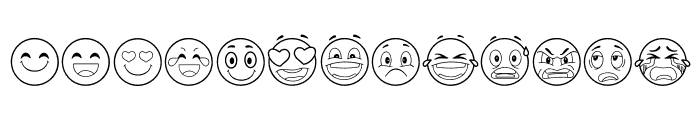 Emoji Smile face Font UPPERCASE