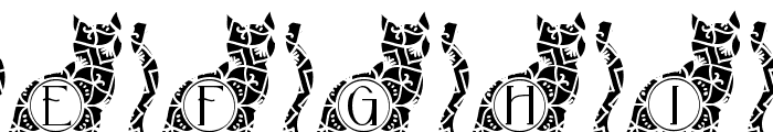 Excited Cat Mandala Monogram Font LOWERCASE