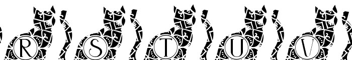 Excited Cat Mandala Monogram Font LOWERCASE