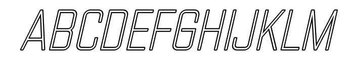 FXNeofara-ThinItalicOutline Font UPPERCASE