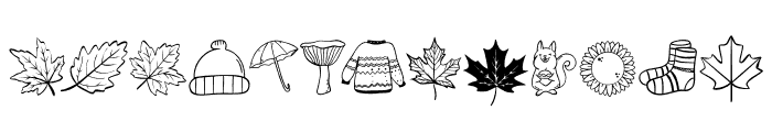 Fall Autumn doodle Font LOWERCASE