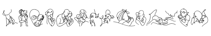 Family line art Font UPPERCASE