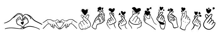 Finger Heart Font UPPERCASE