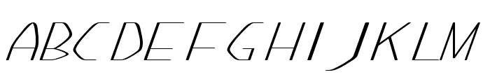 Flatened Italic Font UPPERCASE