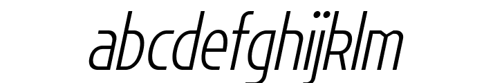 Flatory Sans ExtraLight Condensed Italic Font LOWERCASE