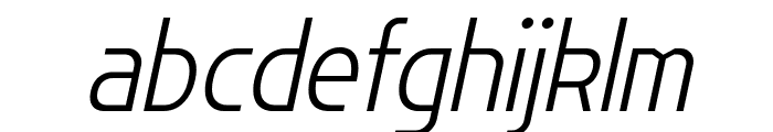 Flatory Sans ExtraLight SemiCondensed Italic Font LOWERCASE