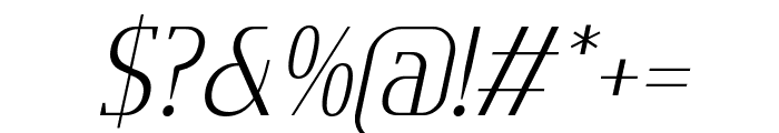 Flatory Serif ExtraLight Condensed Italic Font OTHER CHARS