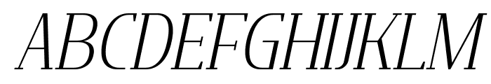 Flatory Serif ExtraLight Condensed Italic Font UPPERCASE
