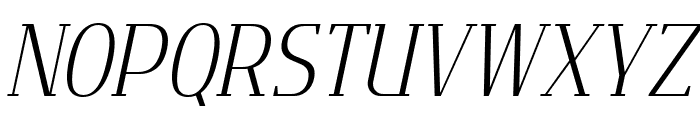 Flatory Serif ExtraLight Condensed Italic Font UPPERCASE
