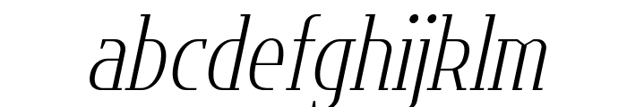 Flatory Serif ExtraLight Condensed Italic Font LOWERCASE