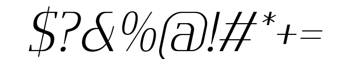 Flatory Serif ExtraLight SemiCondensed Italic Font OTHER CHARS
