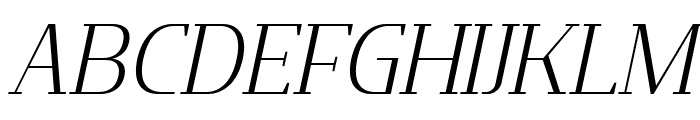 Flatory Serif ExtraLight SemiCondensed Italic Font UPPERCASE