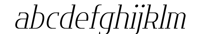 Flatory Serif ExtraLight SemiCondensed Italic Font LOWERCASE