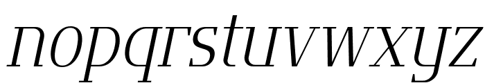 Flatory Serif ExtraLight SemiCondensed Italic Font LOWERCASE