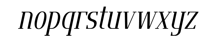 Flatory Serif Light Condensed Italic Font LOWERCASE