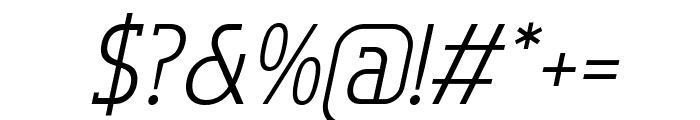 Flatory Slab ExtraLight Condensed Italic Font OTHER CHARS