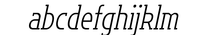 Flatory Slab ExtraLight Condensed Italic Font LOWERCASE