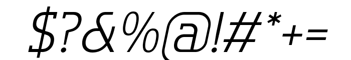 Flatory Slab ExtraLight SemiCondensed Italic Font OTHER CHARS