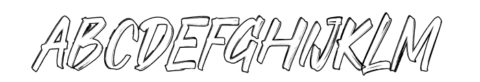 FlickWaver Outline Font UPPERCASE