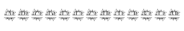Flora Crest Split Monogram Font UPPERCASE