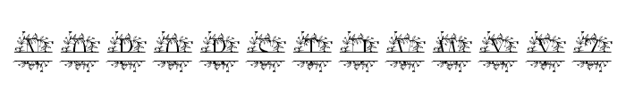 Flora Crest Split Monogram Font UPPERCASE