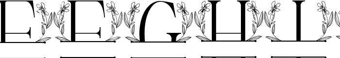 Floral Baby Line Monogram Font UPPERCASE