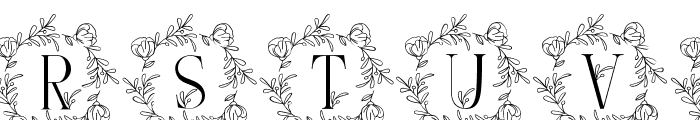Floral Blossom Monogram Font UPPERCASE