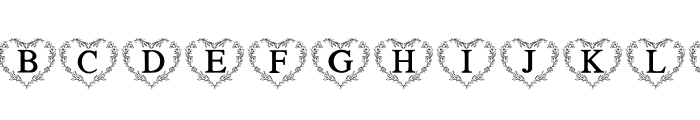 Floral Heart Monogram Font UPPERCASE
